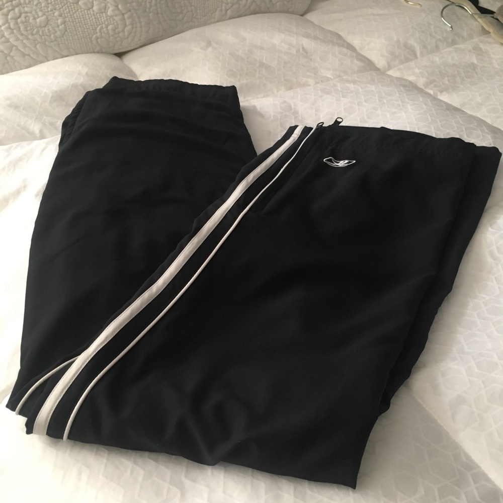 RBX Black Track Pants with White Stripes